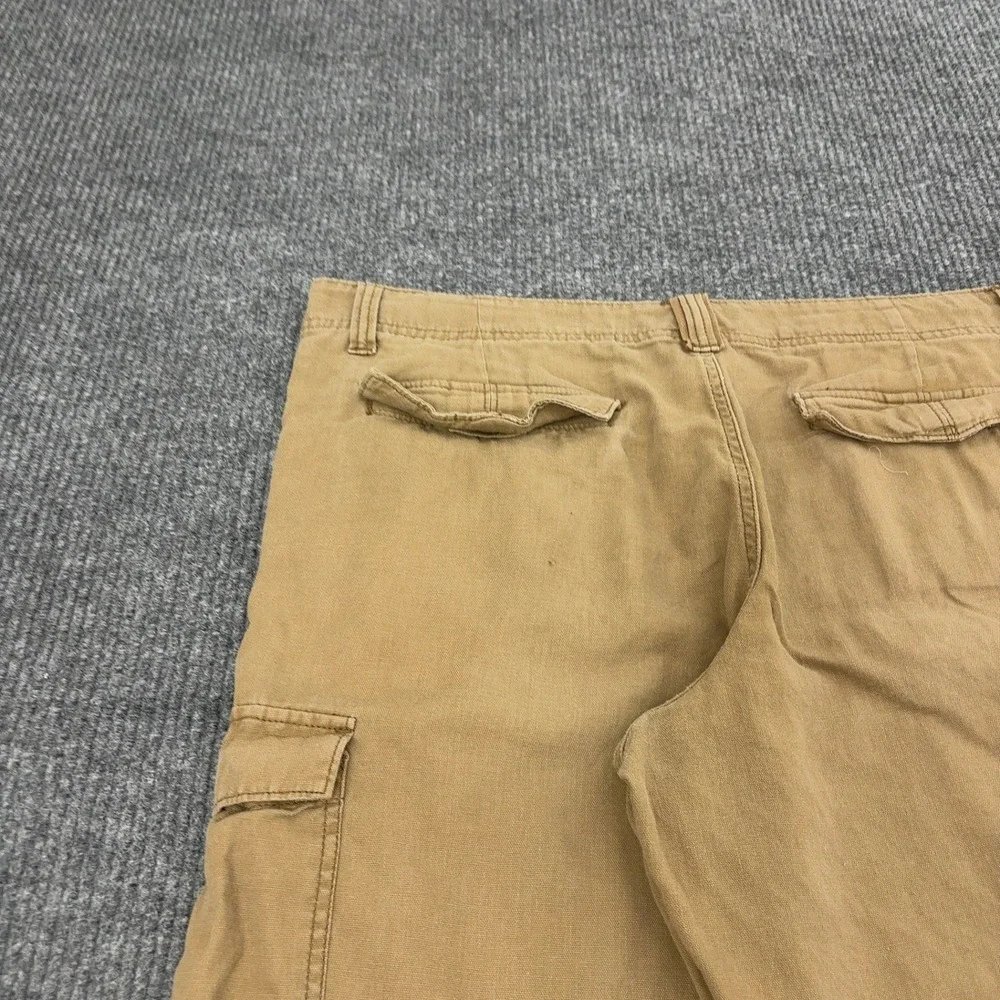 Marc Anthony Cargo Shorts Mens 38 Tan Linen Cotton Blend Pockets Casual Summer